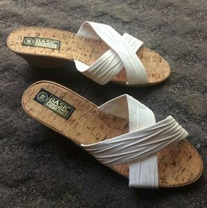 90s Basic Editions Cork Wedges Size 9 White